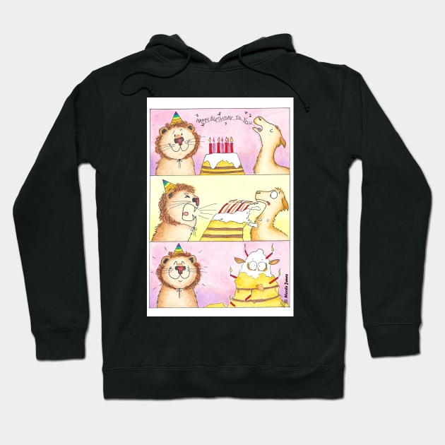 Lion vs Llama 2 - Birthday Hoodie by nicolejanes